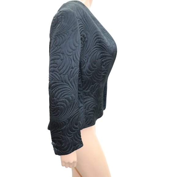 VALENTINO Designer Classic Black Textured Jacquard Blazer Jacket 14 - Picture 8 of 9